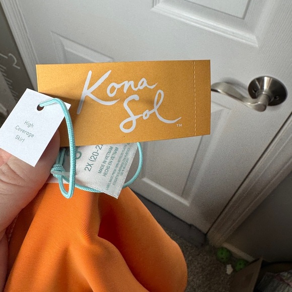 KONA SOL High Waisted Skirted Abstract Print Bikini Bottom Size 2XL (20-24) NEW - Picture 3 of 8